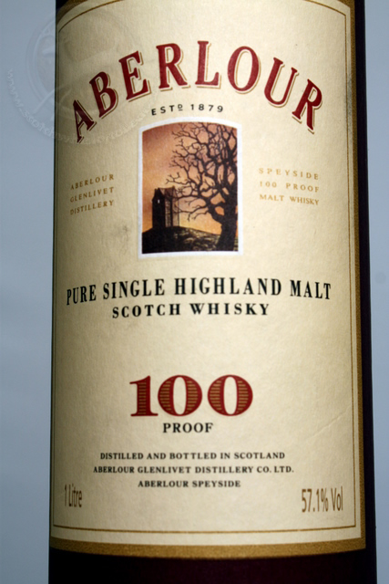 Aberlour 100 Proof box front detailed image
