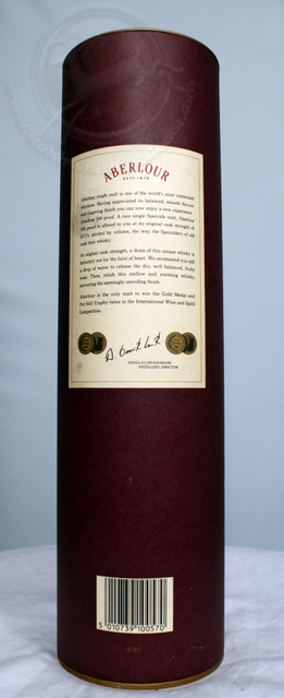 Aberlour 100 Proof box rear image