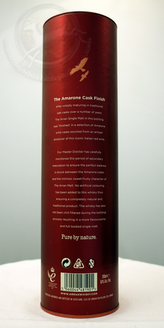 The Arran Malt Amarone Cask Finish box rear image