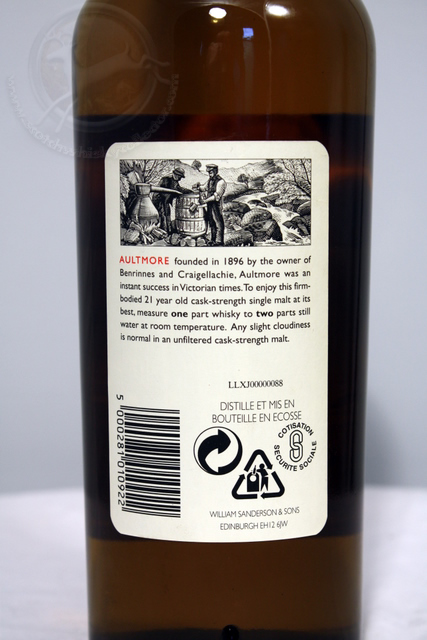 Aultmore rear detailed image of bottle