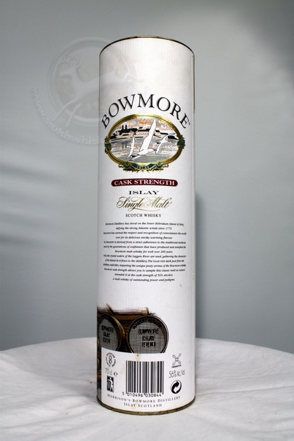 Bowmore Cask Strength box rear image