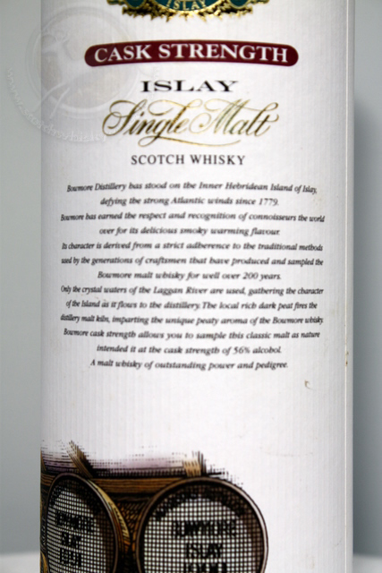 Bowmore Cask Strength box rear detailed image