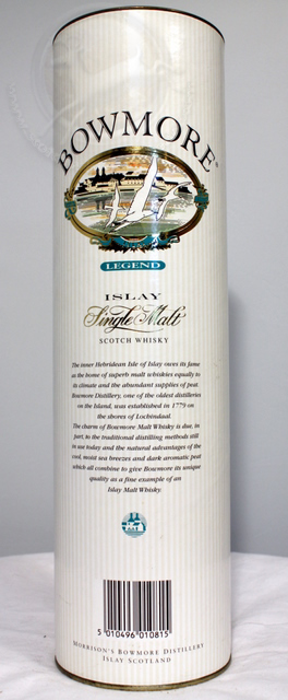 Bowmore Legend box rear image