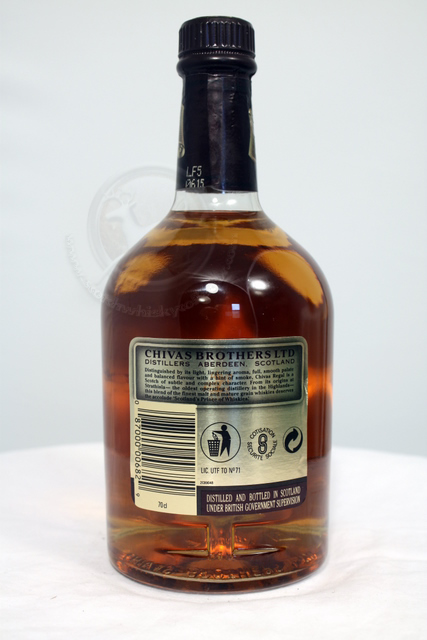 Chivas Regal rear image of bottle Chivas Regal image of bottle