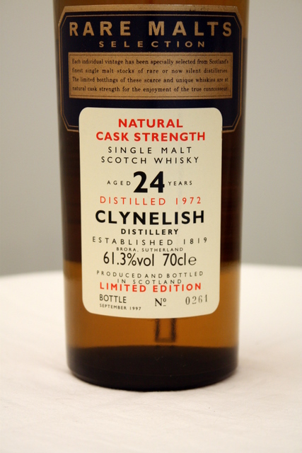Clynelish 1972 front detailed image of bottle