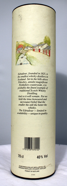 Edradour box rear image