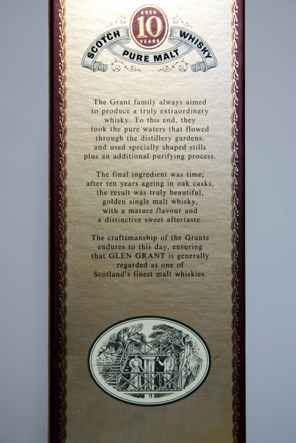 Glen Grant box rear detailed image
