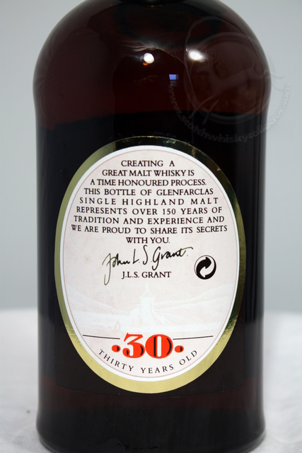 Glenfarclas rear detailed image of bottle