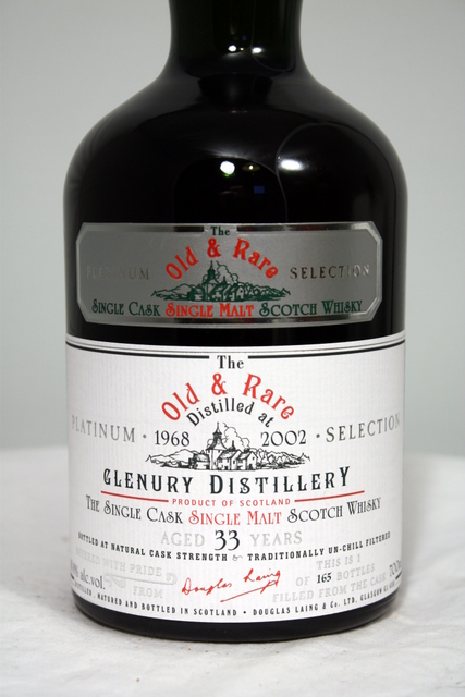 Glenury 1968 front detailed image of bottle