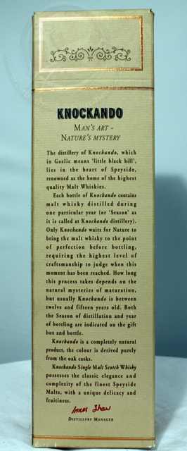 Knockando 1980 box rear image