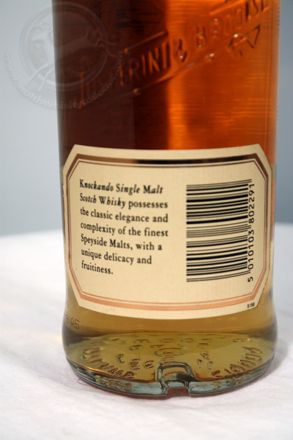 Knockando 1982 rear detailed image of bottle