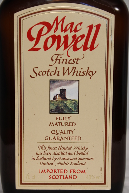 Mac Powell front detailed image of bottle