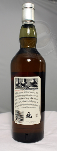 Mortlach 1978 rear image of bottle Mortlach 1978 image of bottle
