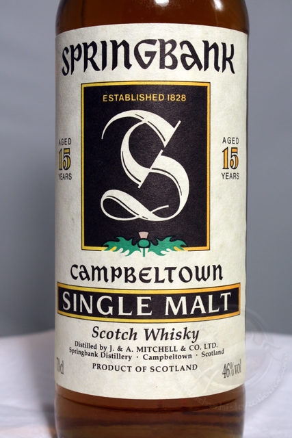 Springbank 15 front detailed image of bottle